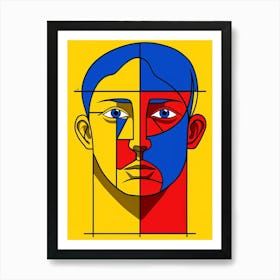 Abstract Portrait Of A Man 4 Art Print