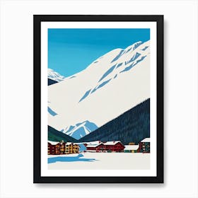 Val D'Isère, France Midcentury Vintage Skiing Poster Poster