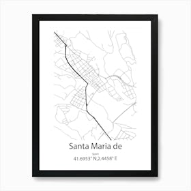 Santa Maria De Cayon,Spain Minimalist Map Art Print