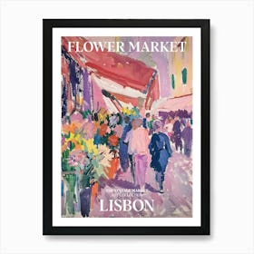 Vintage Flower Market Painting Lisbon 3 Art Print