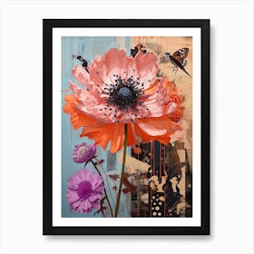 Surreal Florals Cornflower 3 Flower Painting Art Print