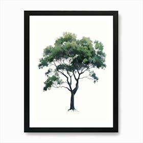 Sycamore Tree Pixel Illustration 1 Art Print