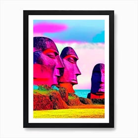 Easter Island Chile Pop Art Photography Tropical Destination Art Print