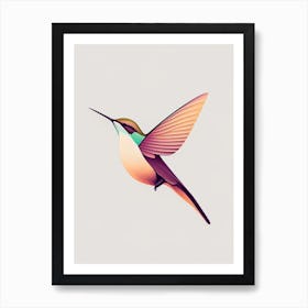 Anna S Hummingbird Retro Minimal 1 Art Print