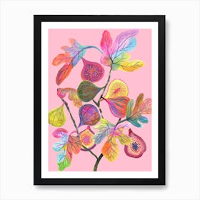 Colorful Figs Pink Art Print