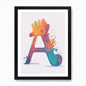 Colorful Letter A Illustration 7 Art Print