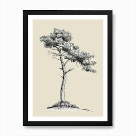 Pine Tree Minimalistic Drawing 2 Art Print