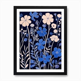 Blue Flower Illustration Gypsophila 2 Art Print