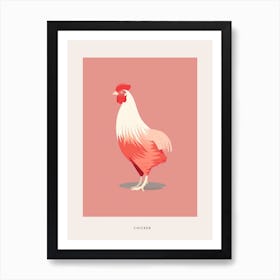 Minimalist Chicken 2 Bird Poster Art Print