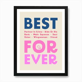 Best Friend Forever Typography Art Print