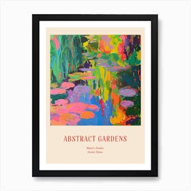 Colourful Gardens Monets Garden Usa 2 Red Poster Art Print