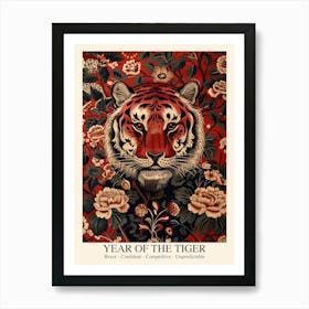 Chinese Lunar Year Of The Tiger 1 William Morris Style Art Print