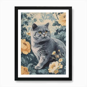 British Shorthair Japanese Illustration 4 Art Print