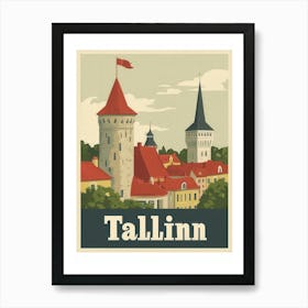 Aihrgdesign A Classic 1960s Travel Poster For Tallinn Art Print