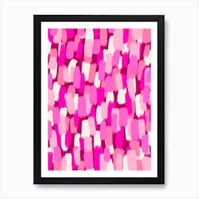 Pink And White Abstract Painting Art Print