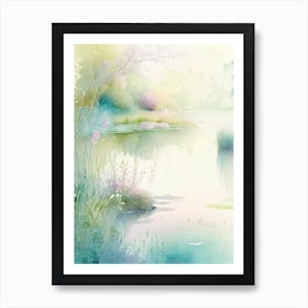 Pond Waterscape Gouache 1 Art Print