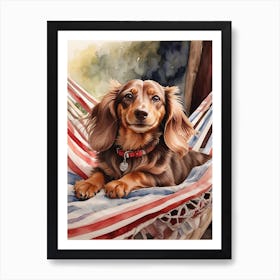 Dachshund In A Hammock Art Print