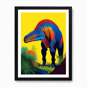Trachodon Primary Colours Dinosaur Art Print
