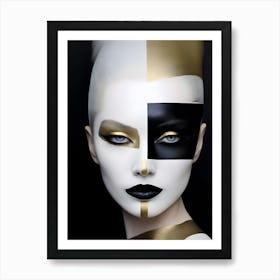 Black And White Face Art Print