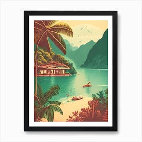 Ilha Grande Brazil Vintage Sketch Tropical Destination Art Print