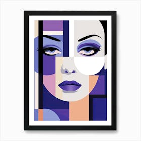 Abstract Portrait Of A Woman in Bauhaus style Art Print