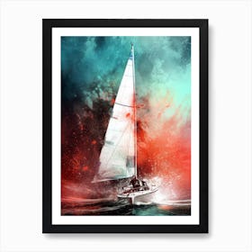 Sailboat In The Ocean 6 sport Art Print