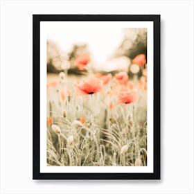 Poppy Meadow Scenery Art Print