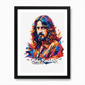 John Bonham, Led Zeppelin 04 Portrait Music Icon Style WPAP Pop Art Art Print