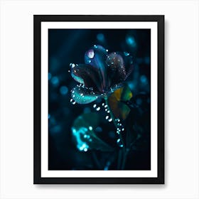 Dark Blue Flower Art Print