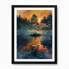 Sunrise In The Forest Art Print