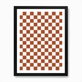 Check Rust Terracotta Checkerboard Art Print