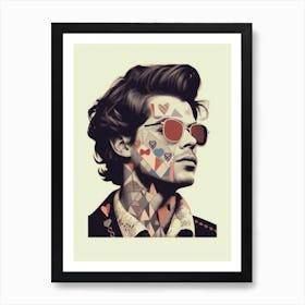 Harry Styles Heart Collage 2 Art Print