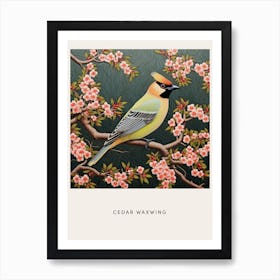 Ohara Koson Inspired Bird Painting Cedar Waxwing 3 Poster Art Print