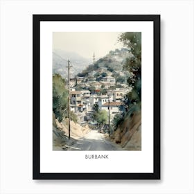 Burbank Watercolor 4 Travel Poster Art Print