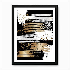 Abstract Gold And Black Painting 46 Art Print