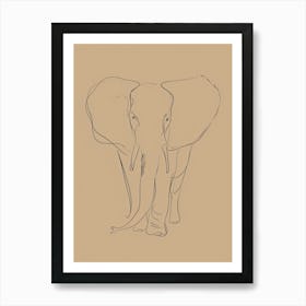 Elephant - Boho, Line Art 6 Art Print