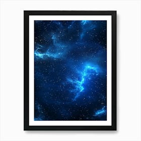 Blue Space Background 1 Art Print