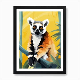 Lemur in Jungle 2 Art Print