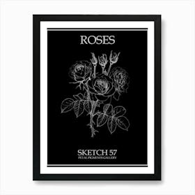 Roses Sketch 57 Poster Inverted Art Print