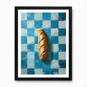Baguette Blue Checkerboard 1 Art Print