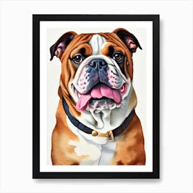 Bulldog Watercolour Dog Art Print