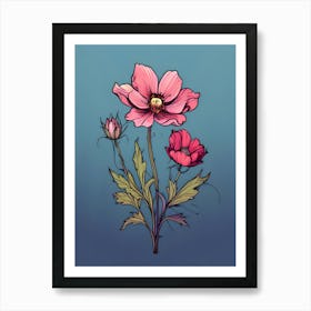 Pink Anemones Art Print