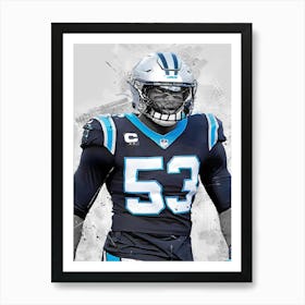 Brian Burns Carolina Panthers Art Print