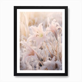 Frosty Botanical Lily 2 Art Print