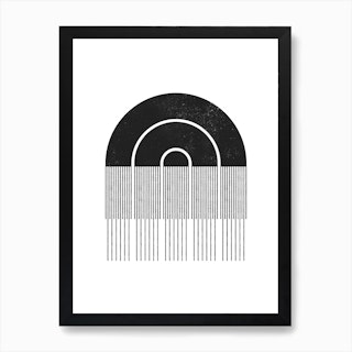 Rainbow Thread Black And White Art Print