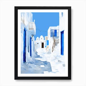 Street In Mykonos Art Print