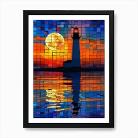 Lighthouse At Sunset 16 Art Print