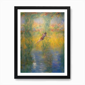 Diving In The Style Of Monet 2 Art Print