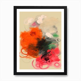 Brush Stroke Flowers Abstract 3 Art Print