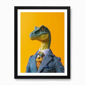 Toy Dinosaur In A Suit & Tie 1 Art Print